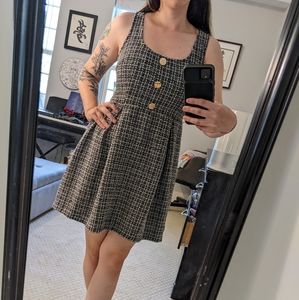 SHEIN Tweed Mini Dress with Gold Buttons